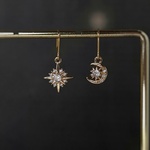 14kgf◆聖なる月星(キュービックジルコニア)/ピアス・イヤリング