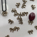 10pcs ゴールド リボン 貼り付けパーツ カボション ネイルパーツ