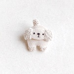 犬のブローチ♪ふわふわ もこもこ 子犬 | 刺繍ブローチ♪わんこ