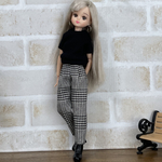 NO,491 リカちゃん服　グレンチェック　テーパードパンツ［単品］リアルクローズ