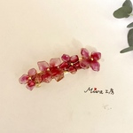 透明感のあるピンクのお花のバレッタ　No.276