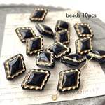 【NEW】10pcs★beads・rhombus black（アクリルビーズ）