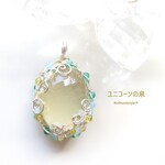 オウロベルデ・クォーツペンダント（ワイヤージュエリー☆ワイヤーアクセサリー☆ワイヤーラッピング天然石ネックレス☆KuthumistyleⓇ☆クツミスタイル）