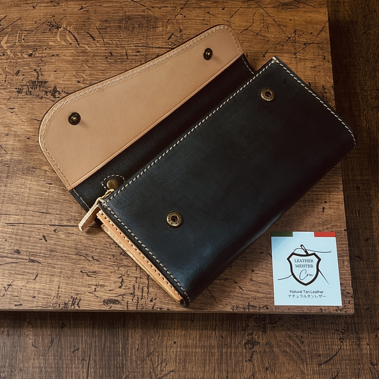 バ*ン様 長財布 本革 ブライドルレザー メンズ ヌメ革　ロングウォレット　栃木 バ*ン様 長財布 本革 ブライドルレザー メンズ ヌメ革 ロング