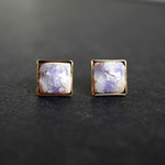 七宝焼 細雪□ピアス ~Purple~