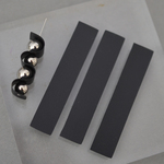 <6枚> PVCビニールパーツ マットブラック 長方形シート70×14mm 