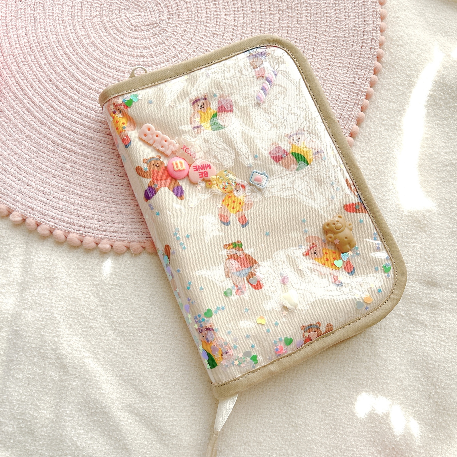 受注製作】母子手帳ケース♡ エアロビくまさん♡マルチケース