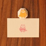 浴衣を着た力士猫さんの消しゴムはんこ