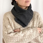 「シンプルが良い。」大人の上質&暖かフリース コンパクトマフラー(チャコール)