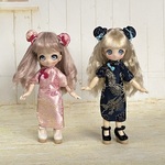 チャイナ服💕💕　ネイビー　オビツ11 、ピコニーモp