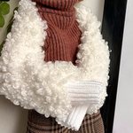 ストール風ボアカーディガン.☆リカちゃんブライスの洋服［ドール服マフラー防寒］白