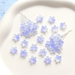 新作★10mm 桜　ネモフィラ　芝桜　お花のガラスビーズ  ピンクグリッター×パープルブルーグラデーション