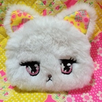 ふわ猫ポーチ★白ピンクちゃん