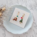 トナカイ×クリスマスツリーのピアス/イヤリング