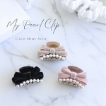 大人気♡パールリボンクリップ　ベロアver.