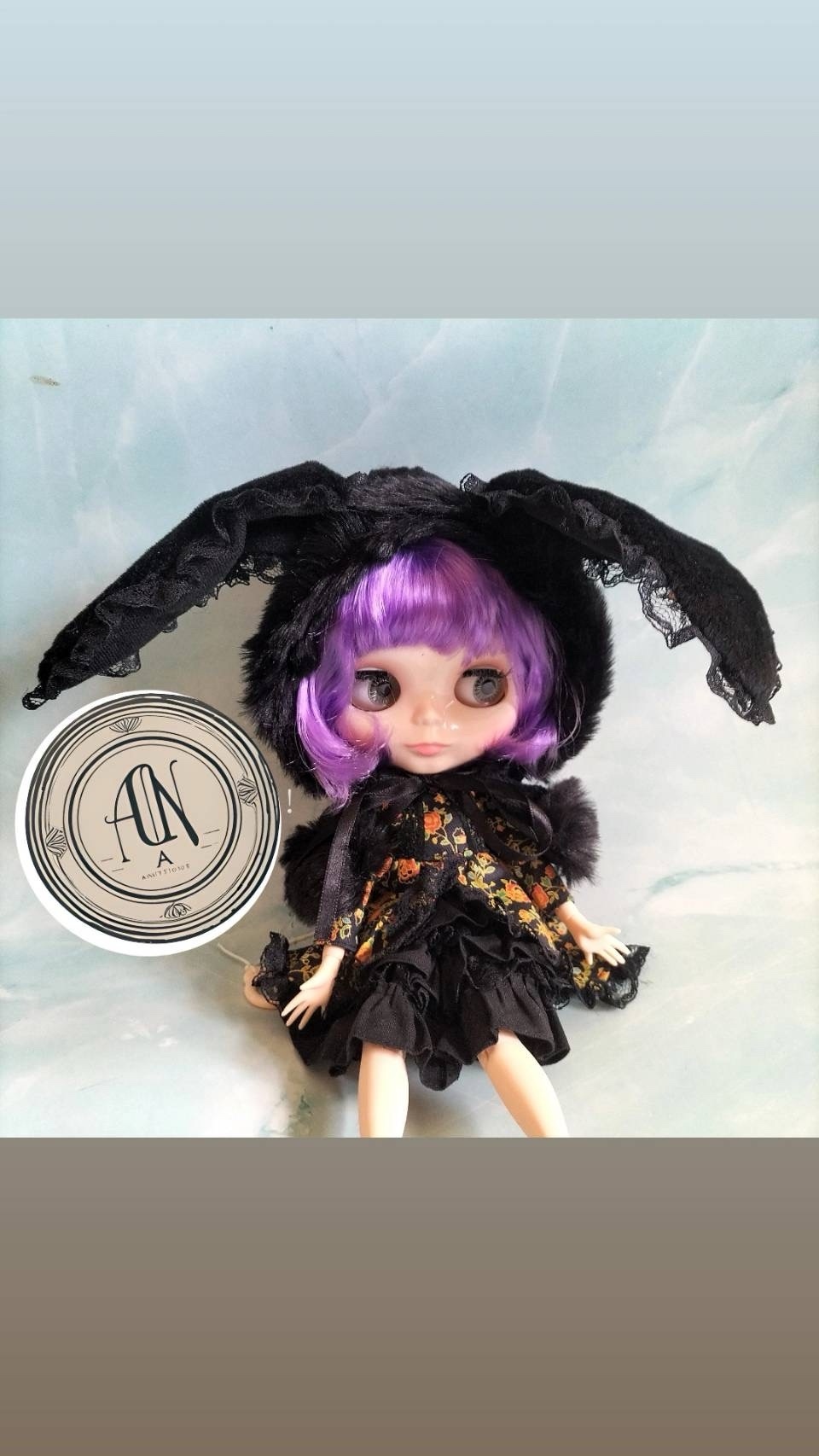 しっぽ穴あり❤️20cmドール用 ぬい服❤️ぬいぐるみ服 ダメージデニム