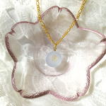 ハンドメイド＊桜玉ネックレス(ライトブルー)