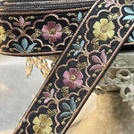 [実物のお色味と違う場合があります] インド刺繍リボン　花　インド刺繍　スパンコール　刺繍リボン　リボン　りぼん
