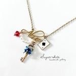 🩵🗝 Wonderland series✵ 『 Alice 』 name mini necklace 《 ♠️ 》  ステンレス鋼  約50cmチェーン  不思議の国のアリス 