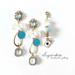 ⏱🩵Wonderland series ✵ Alice blue earring / おまけチャーム付   ピアス ・ イヤリング  不思議の国のアリス