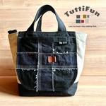 tuttifun＊apron pocket bag  - black&denim