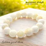 ゴールデンジャイアントクラム天然石パワーストーンブレスレット
