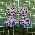 4枚 約25mm　ミニチュア 511 青花　お皿　陶器　皿
