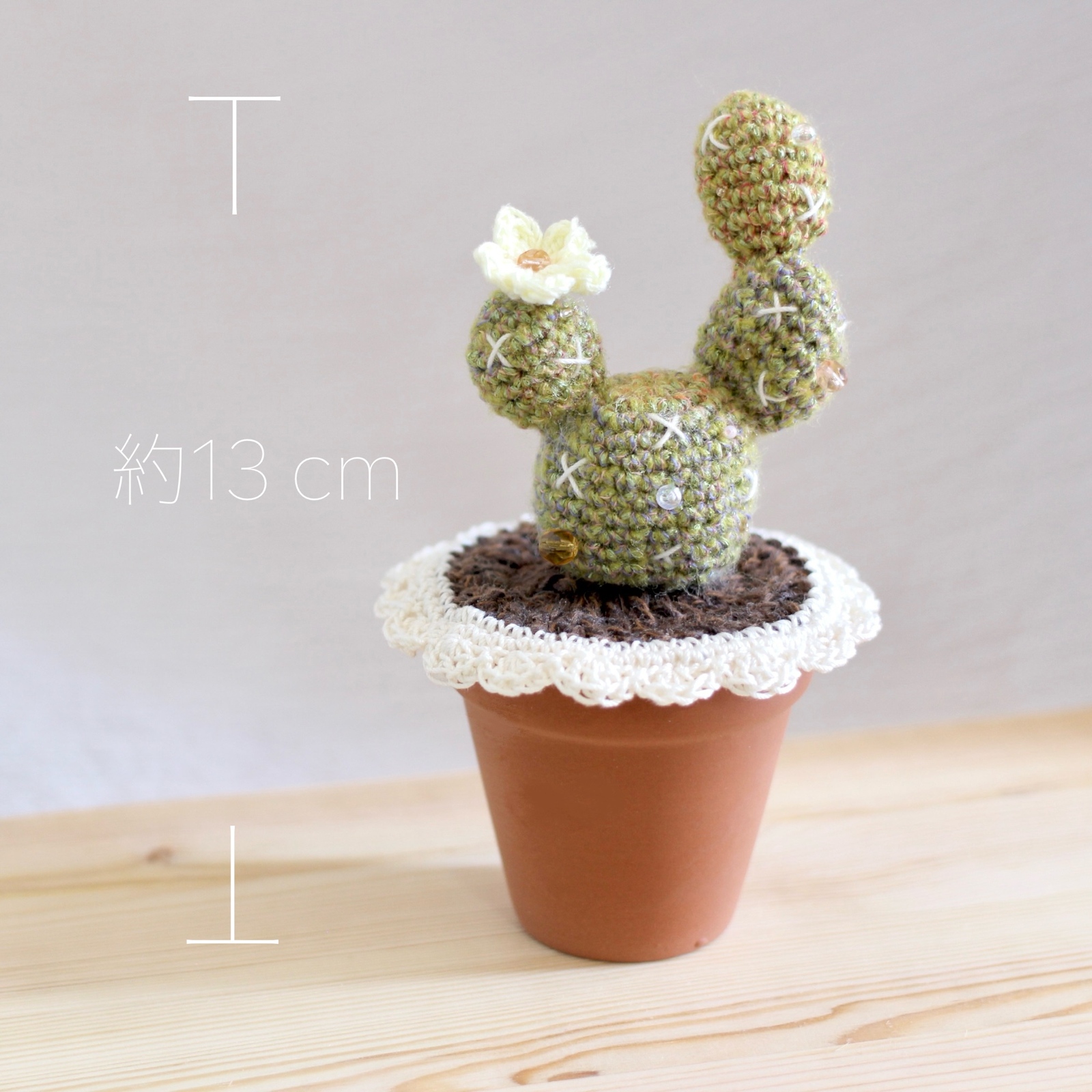 編み物のウチワサボテン┆サボテンあみぐるみ ┆かぎ針編み ┆植物