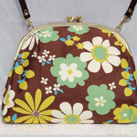 ＊がま口バッグ＊brown flower