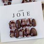 ボルドーチェック柄ネイルNo.295