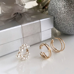 【クリスマスコフレ2024】 イヤーカフ3点セット　パール　14kgf silver925 4連 2連