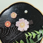 桜の髪飾り＊色、ご相談ください○ちりめん細工　つまみ細工○ヘアクリップ　キッズ　ベビー