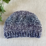 手編み🧶ふわふわニット帽　ブルー