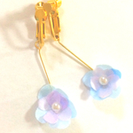 フラワーイヤリング・ピアス  ブルー×パープル