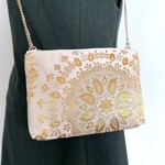 ◆30%OFF◆絹の帯からサコッシュ　花丸文柄　帯リメイク315