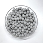 新色追加♡【約8mm 100個】11.アイスグレー カラフルアクリルビーズ ラウンド 貫通穴あり