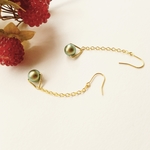 SWAROVSKI*タマムシ色の三角ピアス2