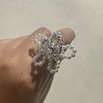 ○ フラちゃんリング 大ぶりアクセサリー アレルギー対応 シルバーアクセサリー ウェディング モード系 個性的 大ぶり