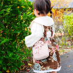 ワッフル編みのきらきらポシェット.*･ﾟ  ベビー＆キッズ  子供 ポシェット カバン 巾着 お出かけ コーデ  毛糸 ラメ かぎ針編み かぎ針 編み物 ベビーピンク 淡いピンク 