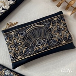 秋冬新作🍂インド刺繍リボン 大人ポーチnavy♡用途いろいろ！便利なサイズ 