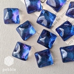 【4pcs】スクエア 水面 樹脂カボション アクリル 宇宙 ブルー