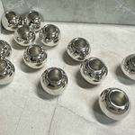 12個 14mm 大穴 プラ ビーズ シルバー 