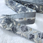 グレー☆インド刺繍リボン  