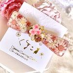 🌹🩷薔薇とビジューのリボンヘアクリップ(ピンク)
