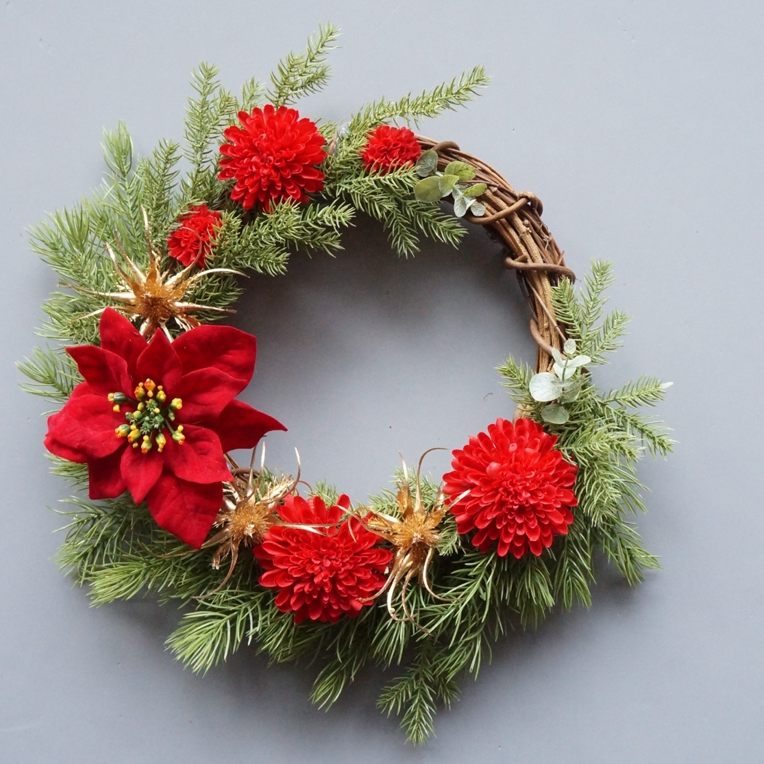 ほわほわなXmasリース♣️ ハンドメイド雑貨 ハンドメイドリース