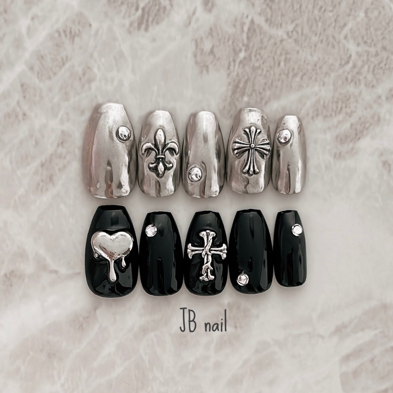 クロムネイル ブラック×シルバー - JB nail? | minne byGMOペパボ 