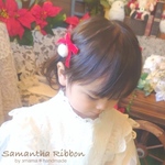 【2個セット＊ポンポン付きベロアリボン】　クリスマス　赤　シンプル　子供　大人　ヘアゴム  ヘアピン　入学式　卒業式　幼稚園　小学生　ベビー　赤ちゃん　キッズ　ヘアクリップ　ヘアメ　ファー　揺れる