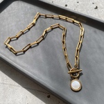 【shell mantel chunky  gold】316L/金属アレルギー対応/サージカルステンレス/マンテル/貝