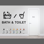 ミニマルなバスルーム＆トイレ用サインステッカー トイレマーク 風呂 ユニットバス 浴室 かわいい シール 賃貸可