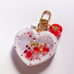 [11月22日販売] Heart dots heart shaker keychain (Christmas red)